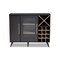 Baxton Studio Pietro Mid-Century Modern Dark Grey and Oak Finished Wine Cabinet 150-9004 - alternate 8